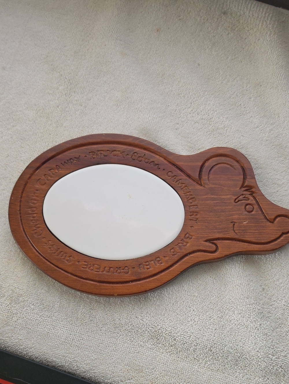 Wooden Mouse Shaped Cheese Board with Ceramic Insert
